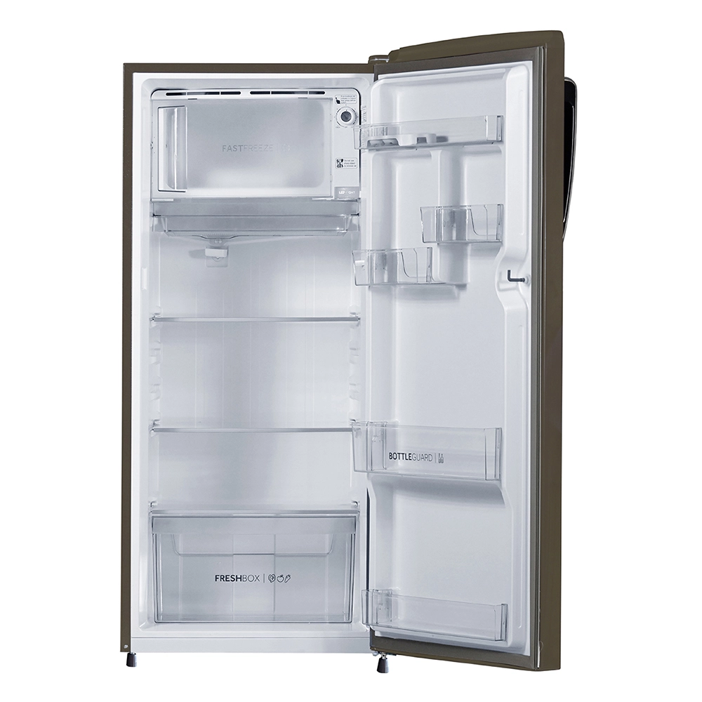 Haier 205L 2 Star Direct Cool Single Door Refrigerator with Toughened Glass Shelf comes in stylish inox steel finish HRD-2262BIS-N